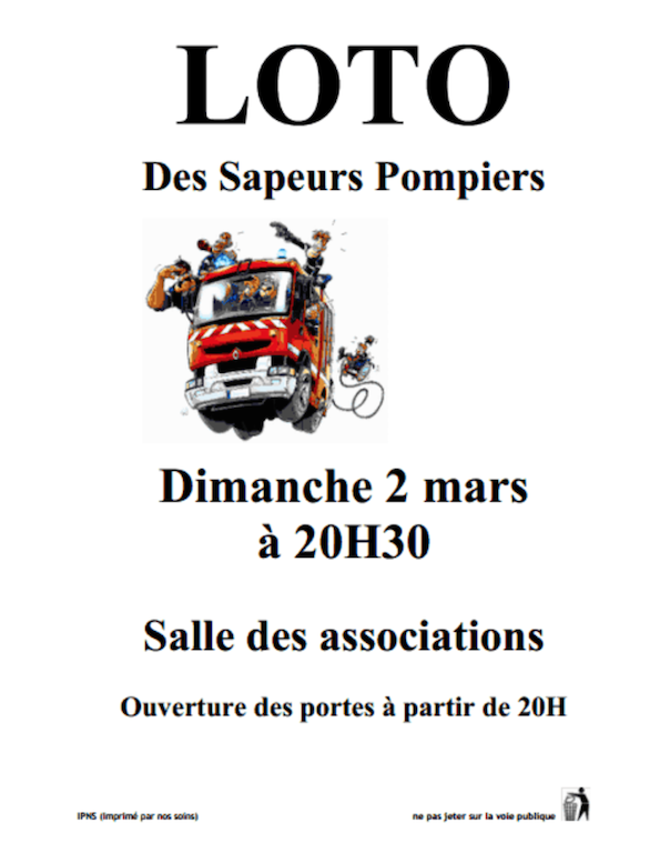 Affiche loto pompier 2014