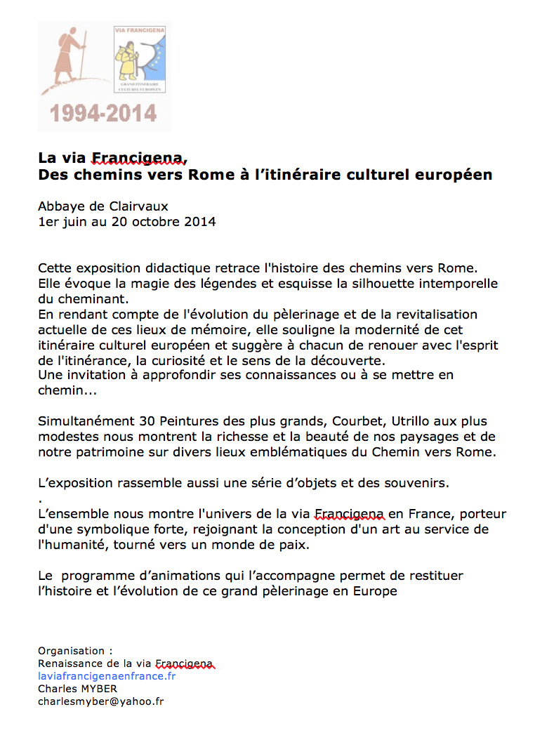 Expo sur la via francigena 