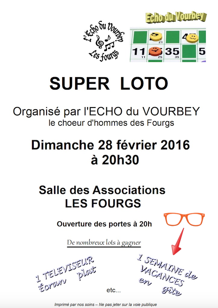 Affiche Super Loto Vacances Gite