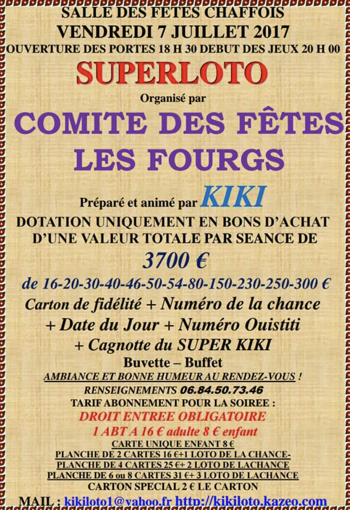 Super Loto Comité des Fêtes