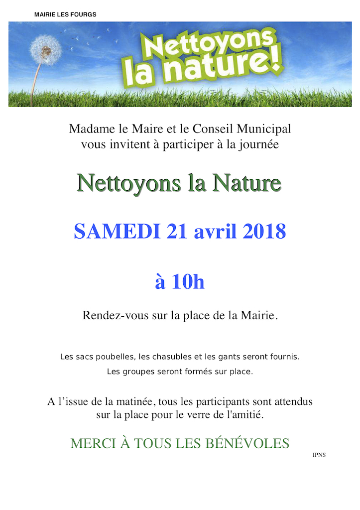 Nettoyons la nature - affiche 2018 copie