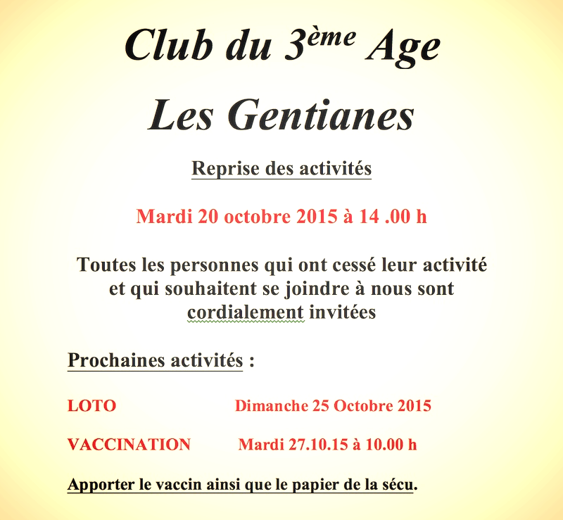 Affiche club 3eme age