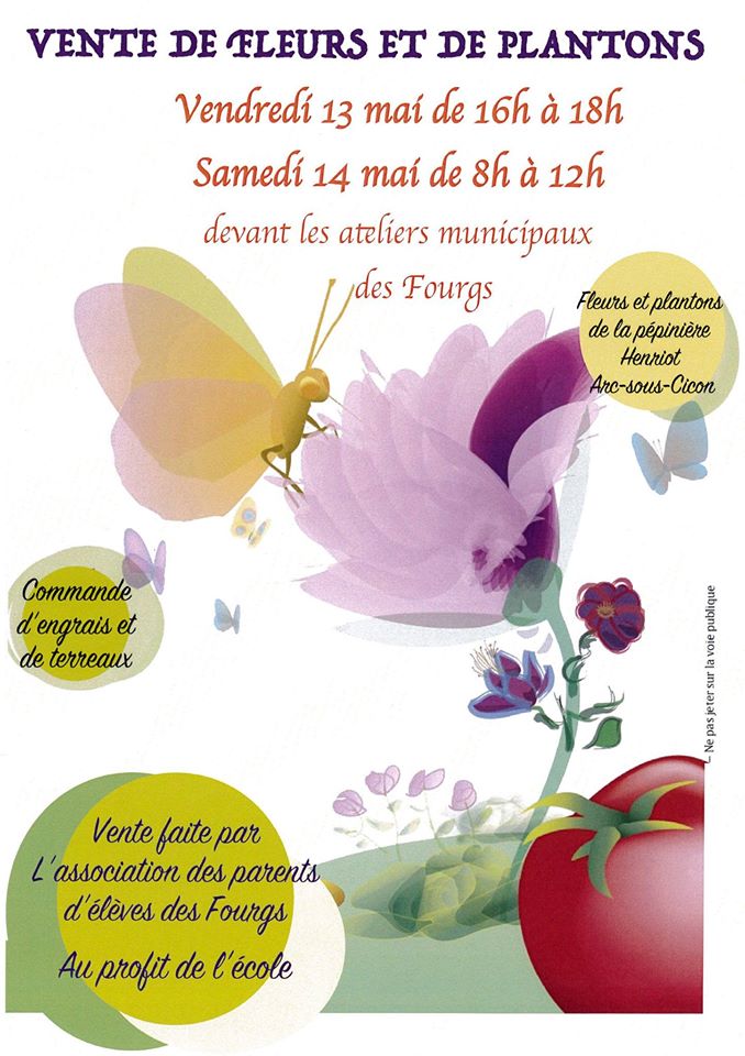 Affiche vente fleurs